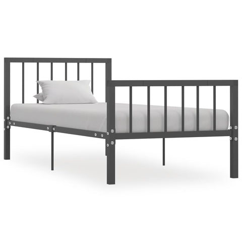 ZNTS Bed Frame Grey Metal 90x200 cm 284574