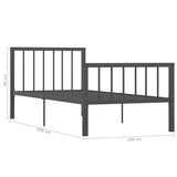 ZNTS Bed Frame Grey Metal 100x200 cm 284575