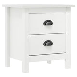 ZNTS Bedside Cabinet Hill 2 pcs White 46x35x49.5 cm Solid Pine Wood 288908
