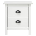 ZNTS Bedside Cabinet Hill 2 pcs White 46x35x49.5 cm Solid Pine Wood 288908