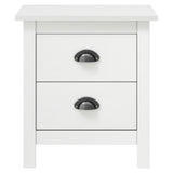 ZNTS Bedside Cabinet Hill 2 pcs White 46x35x49.5 cm Solid Pine Wood 288908