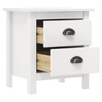 ZNTS Bedside Cabinet Hill 2 pcs White 46x35x49.5 cm Solid Pine Wood 288908