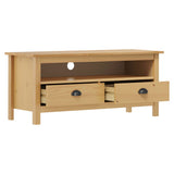 ZNTS TV Cabinet Hill Honey Brown 110x40x47 cm Solid Pine Wood 288923