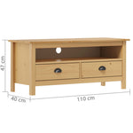ZNTS TV Cabinet Hill Honey Brown 110x40x47 cm Solid Pine Wood 288923