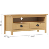 ZNTS TV Cabinet Hill Honey Brown 110x40x47 cm Solid Pine Wood 288923