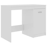 ZNTS Desk High Gloss White 100x50x76 cm Engineered Wood 801802