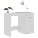 ZNTS Desk High Gloss White 100x50x76 cm Engineered Wood 801802