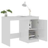 ZNTS Desk High Gloss White 100x50x76 cm Engineered Wood 801802