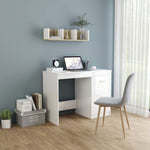 ZNTS Desk High Gloss White 100x50x76 cm Engineered Wood 801802