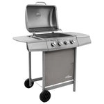 ZNTS Gas BBQ Grill with 4 Burners Silver 3053626