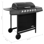 ZNTS Gas BBQ Grill with 6 Burners Black 3053628