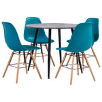 ZNTS 5 Piece Dining Set Plastic Turquoise 3054179