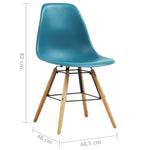 ZNTS 5 Piece Dining Set Plastic Turquoise 3054179