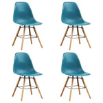 ZNTS 5 Piece Dining Set Plastic Turquoise 3054179