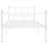 ZNTS Bed Frame without Mattress White Metal 90x200 cm 284629