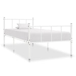ZNTS Bed Frame White Metal 100x200 cm 284630