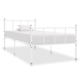 ZNTS Bed Frame White Metal 100x200 cm 284630