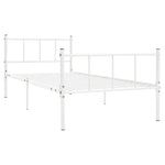 ZNTS Bed Frame White Metal 100x200 cm 284630