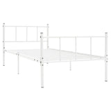 ZNTS Bed Frame White Metal 100x200 cm 284630