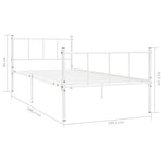 ZNTS Bed Frame White Metal 100x200 cm 284630