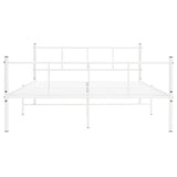 ZNTS Bed Frame White Metal 140x200 cm 284632