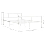 ZNTS Bed Frame White Metal 140x200 cm 284632