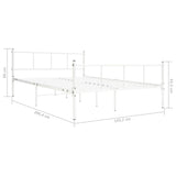 ZNTS Bed Frame White Metal 140x200 cm 284632