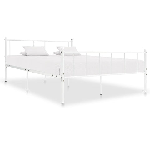 ZNTS Bed Frame White Metal 180x200 cm 6FT Super King 284634