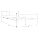 ZNTS Bed Frame White Metal 180x200 cm 6FT Super King 284634