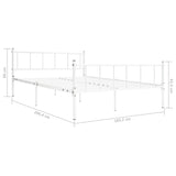 ZNTS Bed Frame White Metal 180x200 cm 6FT Super King 284634