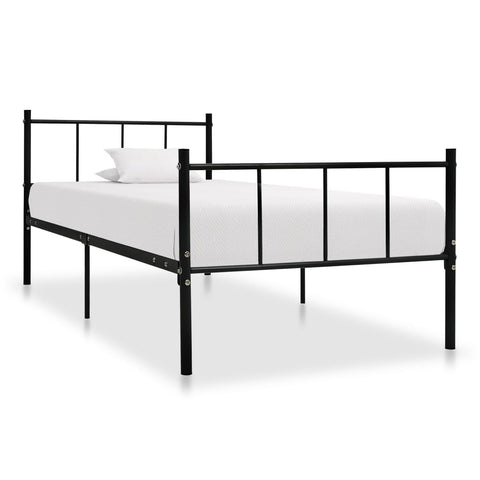 ZNTS Bed Frame Black Metal 100x200 cm 284637