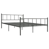 ZNTS Bed Frame Grey Metal 200x200 cm 284649