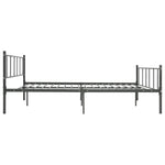 ZNTS Bed Frame Grey Metal 200x200 cm 284649