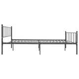 ZNTS Bed Frame Grey Metal 200x200 cm 284649