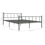 ZNTS Bed Frame Grey Metal 200x200 cm 284649