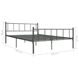 ZNTS Bed Frame Grey Metal 200x200 cm 284649