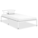 ZNTS Bed Frame White Metal 100x200 cm 284651