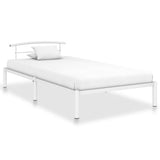 ZNTS Bed Frame White Metal 100x200 cm 284651