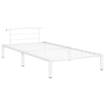 ZNTS Bed Frame White Metal 100x200 cm 284651