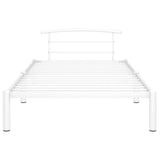 ZNTS Bed Frame White Metal 100x200 cm 284651