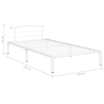ZNTS Bed Frame White Metal 100x200 cm 284651