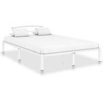 ZNTS Bed Frame White Metal 140x200 cm 284653