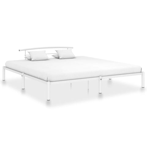 ZNTS Bed Frame White Metal 180x200 cm 6FT Super King 284655
