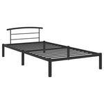 ZNTS 284656 Bed Frame without Mattress Black Metal 90x200 cm