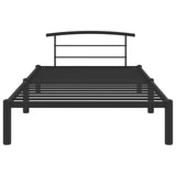 ZNTS 284656 Bed Frame without Mattress Black Metal 90x200 cm