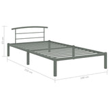 ZNTS 284662 Bed Frame without Mattress Grey Metal 90x200 cm