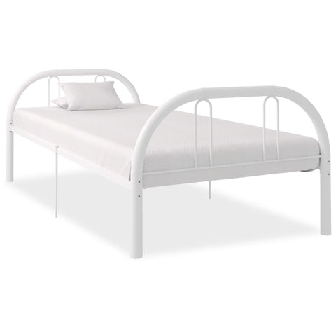 ZNTS Bed Frame White Metal 90x200 cm 284675