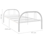 ZNTS Bed Frame White Metal 90x200 cm 284675