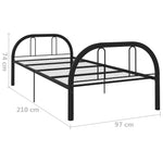 ZNTS Bed Frame Black Metal 90x200 cm 284676