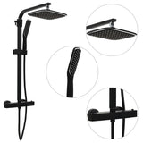 ZNTS Dual Head Shower Set with Mixer and Hose Black 146493